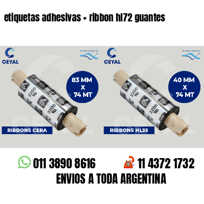 etiquetas adhesivas   ribbon hl72 guantes