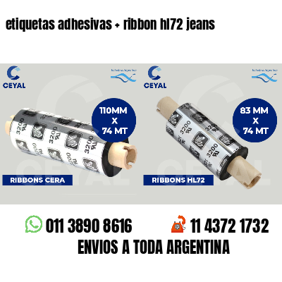 etiquetas adhesivas   ribbon hl72 jeans