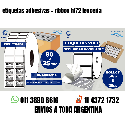 etiquetas adhesivas   ribbon hl72 lenceria