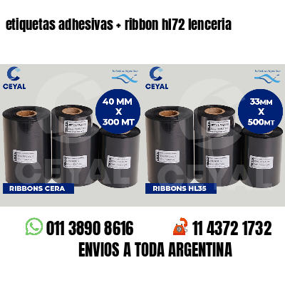 etiquetas adhesivas   ribbon hl72 lenceria