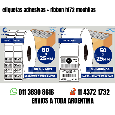 etiquetas adhesivas   ribbon hl72 mochilas