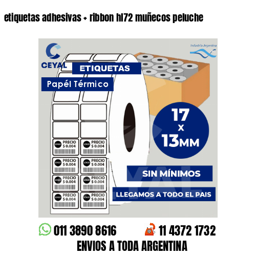 etiquetas adhesivas   ribbon hl72 muñecos peluche