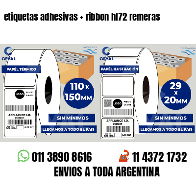 etiquetas adhesivas   ribbon hl72 remeras