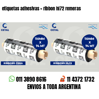 etiquetas adhesivas   ribbon hl72 remeras