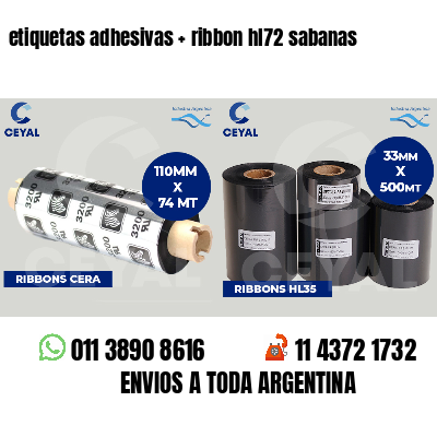 etiquetas adhesivas   ribbon hl72 sabanas