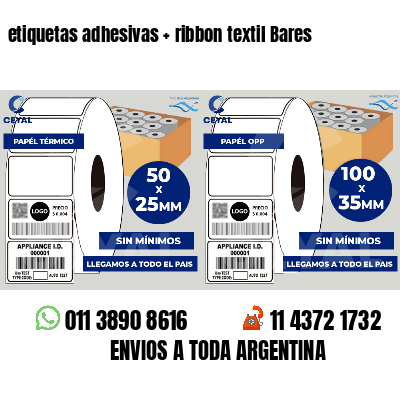 etiquetas adhesivas   ribbon textil Bares