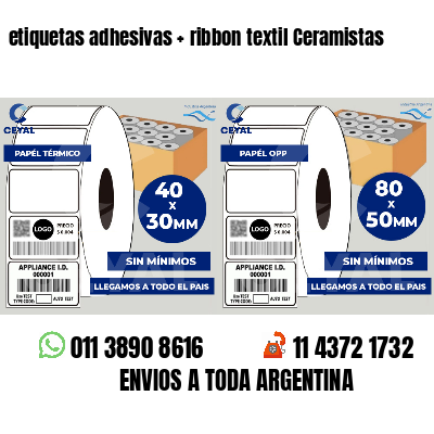etiquetas adhesivas   ribbon textil Ceramistas