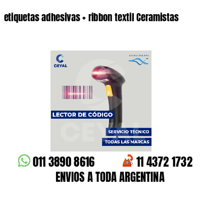 etiquetas adhesivas   ribbon textil Ceramistas