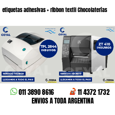 etiquetas adhesivas   ribbon textil Chocolaterías