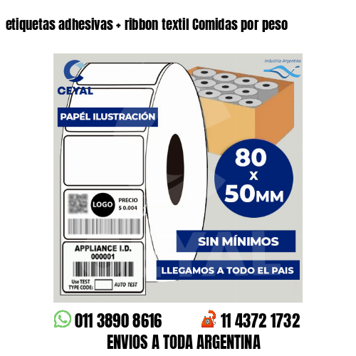 etiquetas adhesivas   ribbon textil Comidas por peso
