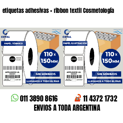 etiquetas adhesivas   ribbon textil Cosmetología