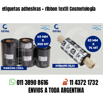 etiquetas adhesivas   ribbon textil Cosmetología