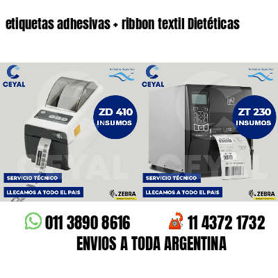 etiquetas adhesivas   ribbon textil Dietéticas