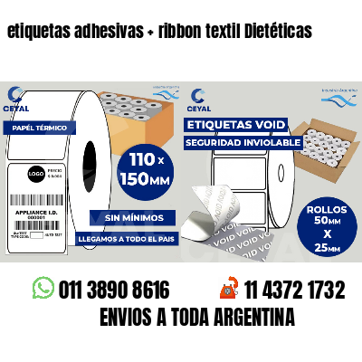 etiquetas adhesivas   ribbon textil Dietéticas