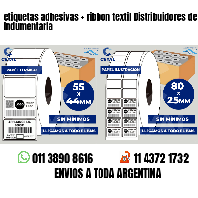 etiquetas adhesivas   ribbon textil Distribuidores de indumentaria
