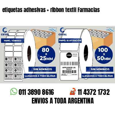 etiquetas adhesivas   ribbon textil Farmacias