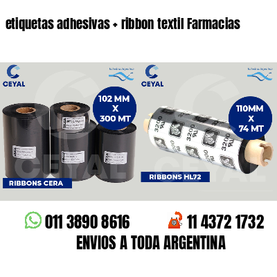 etiquetas adhesivas   ribbon textil Farmacias