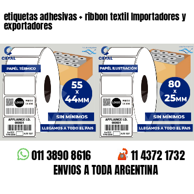 etiquetas adhesivas   ribbon textil Importadores y exportadores