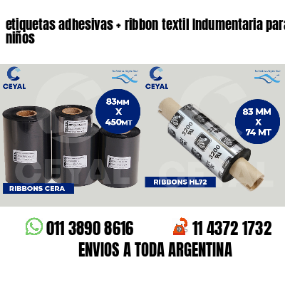 etiquetas adhesivas   ribbon textil Indumentaria para niños