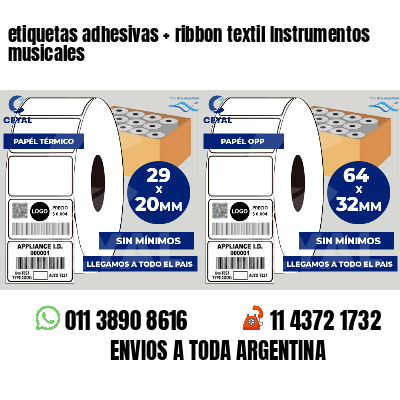 etiquetas adhesivas   ribbon textil Instrumentos musicales