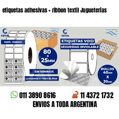 etiquetas adhesivas   ribbon textil Jugueterías
