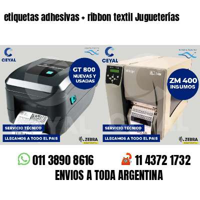 etiquetas adhesivas   ribbon textil Jugueterías