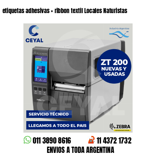 etiquetas adhesivas   ribbon textil Locales Naturistas