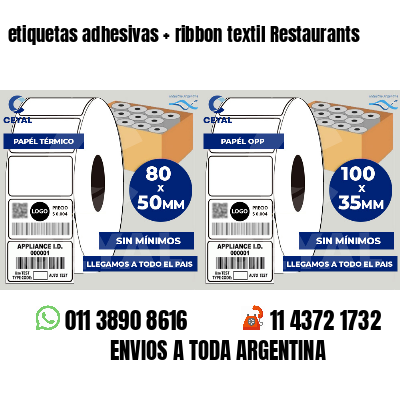etiquetas adhesivas   ribbon textil Restaurants