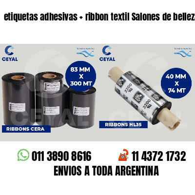 etiquetas adhesivas   ribbon textil Salones de belleza