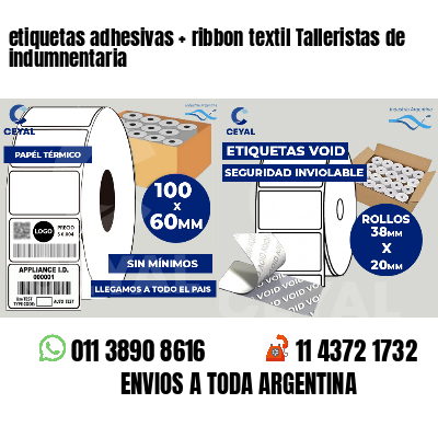 etiquetas adhesivas   ribbon textil Talleristas de indumnentaria