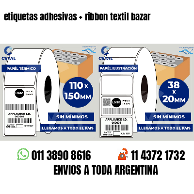 etiquetas adhesivas   ribbon textil bazar