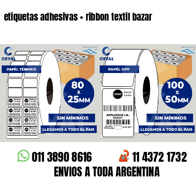 etiquetas adhesivas   ribbon textil bazar