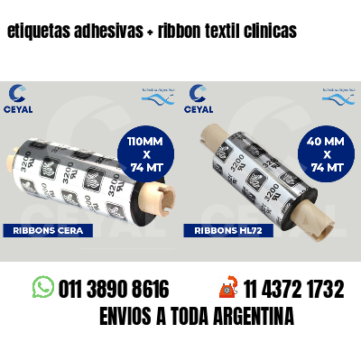etiquetas adhesivas   ribbon textil clinicas