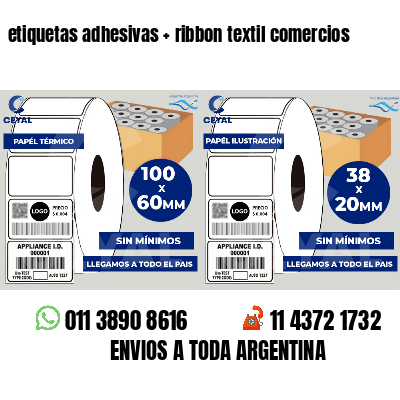 etiquetas adhesivas   ribbon textil comercios