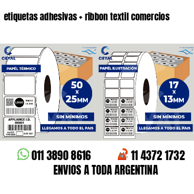 etiquetas adhesivas   ribbon textil comercios