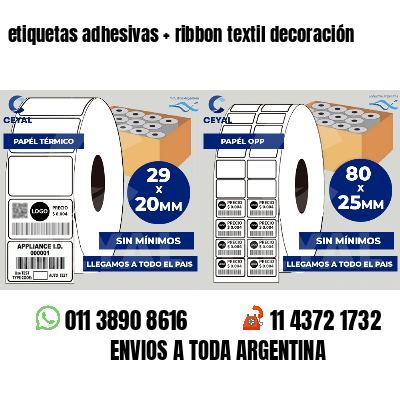 etiquetas adhesivas   ribbon textil decoración