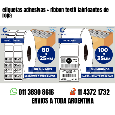 etiquetas adhesivas   ribbon textil fabricantes de ropa