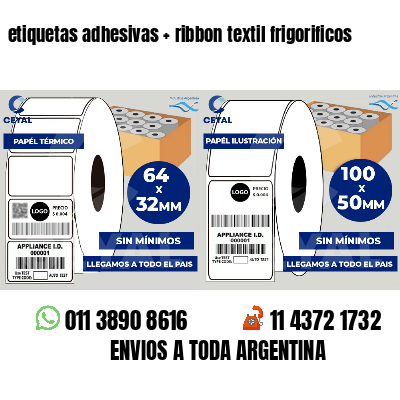 etiquetas adhesivas ribbon textil frigorificos