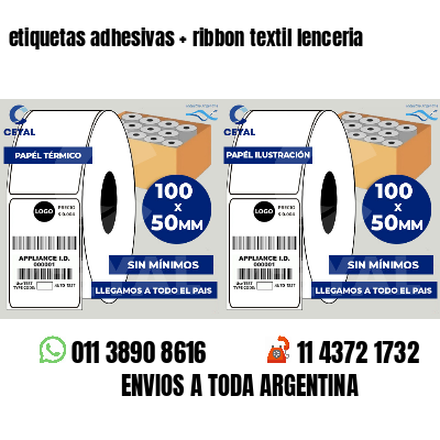etiquetas adhesivas   ribbon textil lenceria
