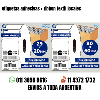 etiquetas adhesivas   ribbon textil locales
