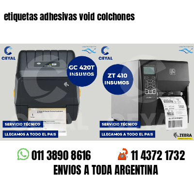 etiquetas adhesivas void colchones