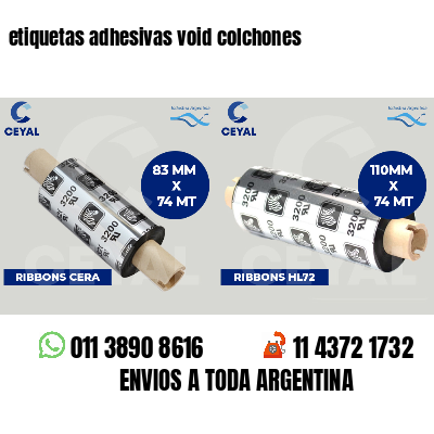 etiquetas adhesivas void colchones