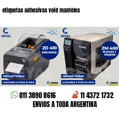 etiquetas adhesivas void manteles