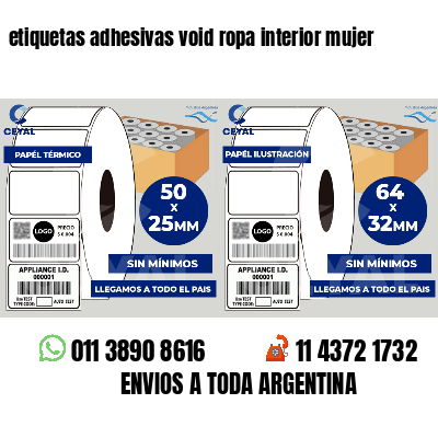 etiquetas adhesivas void ropa interior mujer