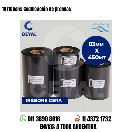 10 ribbons Codificación de prendas