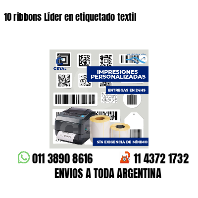 10 ribbons Líder en etiquetado textil