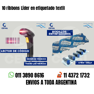 10 ribbons Líder en etiquetado textil