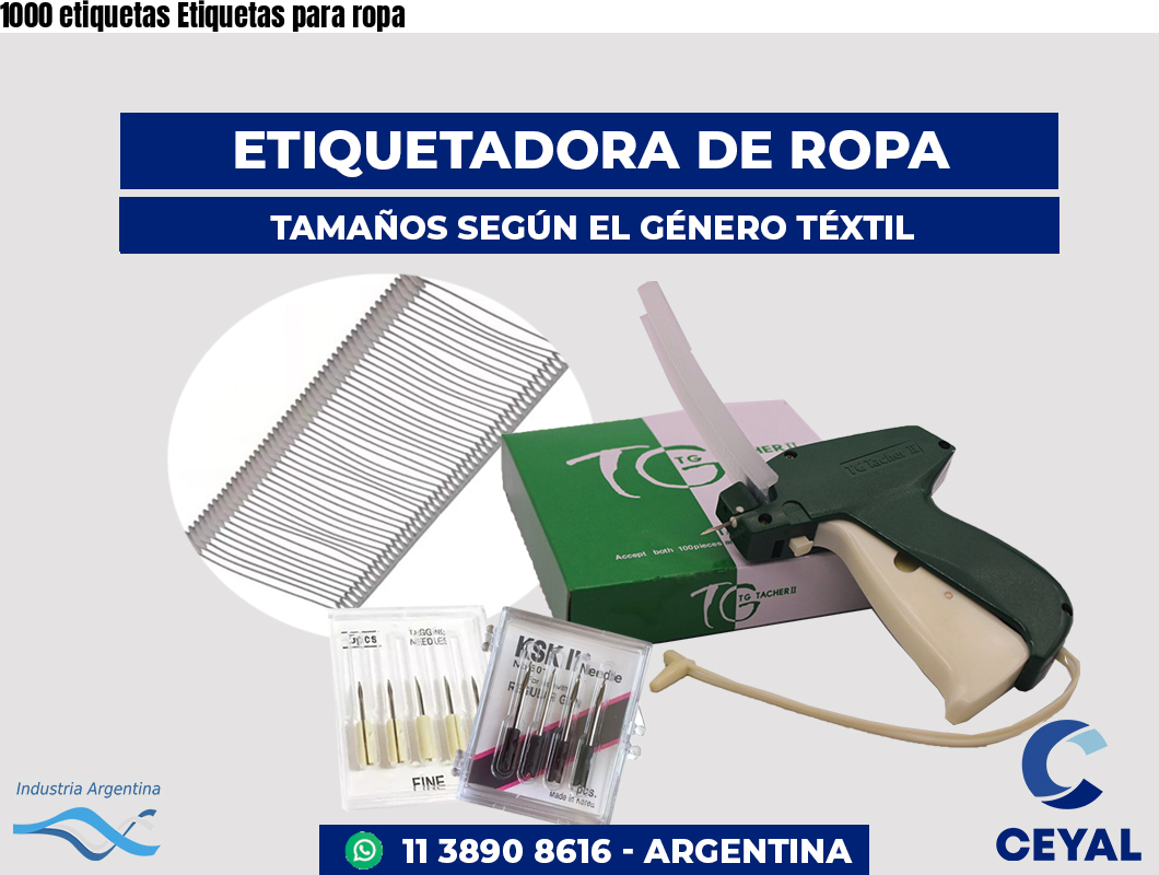 1000 etiquetas Etiquetas para ropa