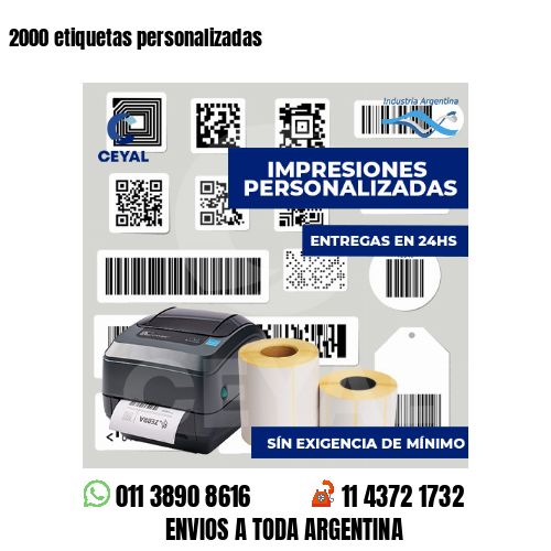 2000 etiquetas personalizadas