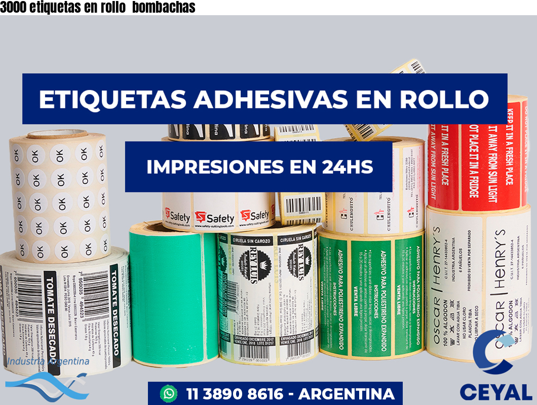 3000 etiquetas en rollo  bombachas